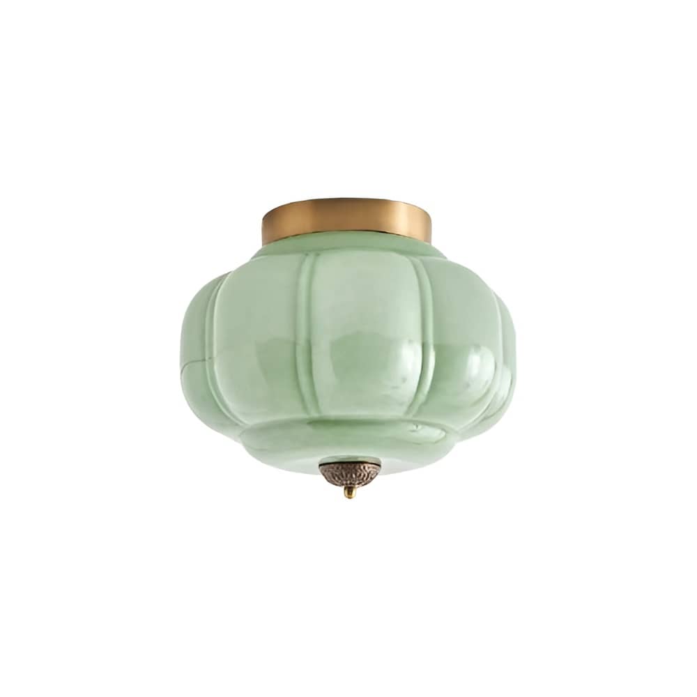 Mid Century Bauhaus Brass And Glass Ceiling Light