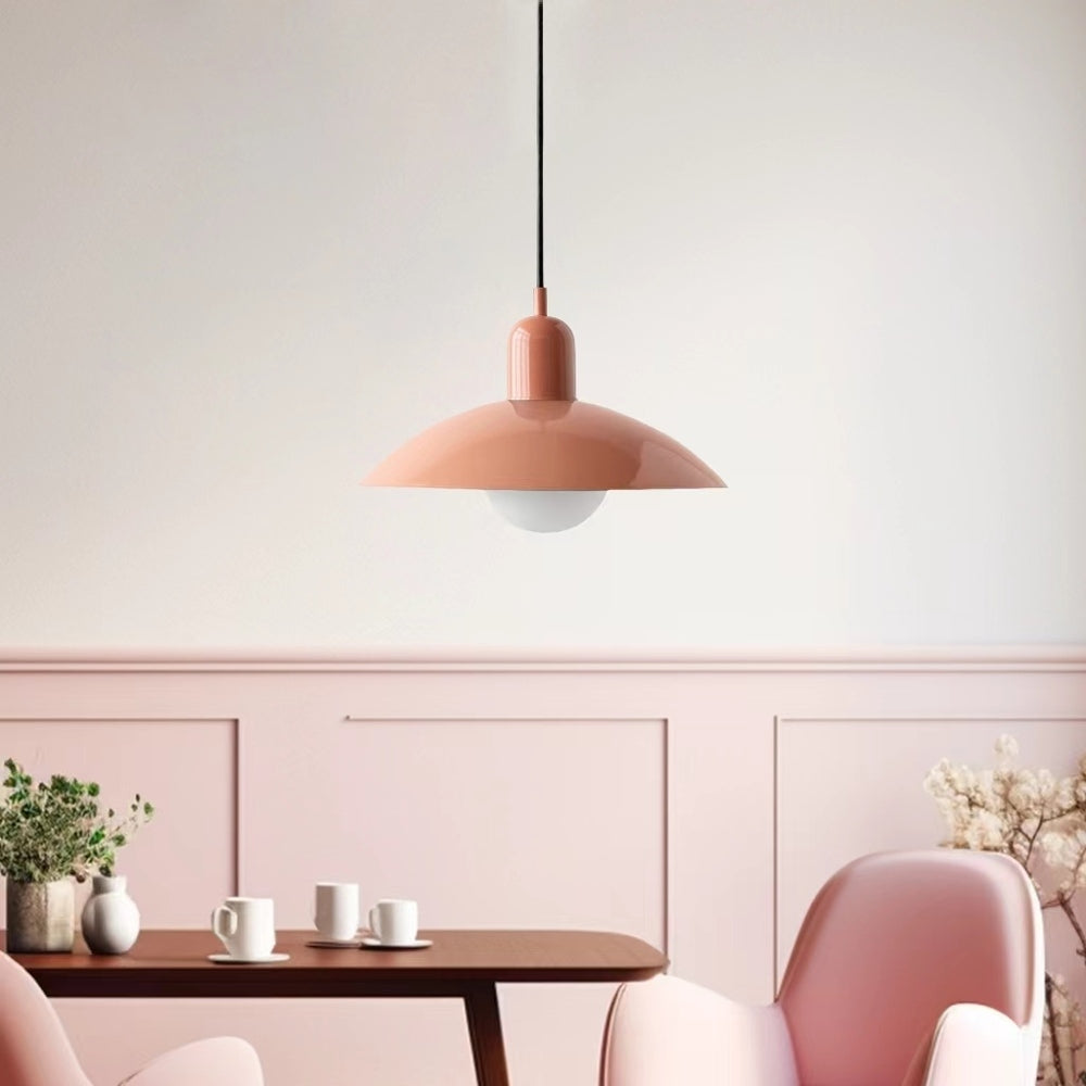 Mid Century Modern Saucer Colorful Pendant Light