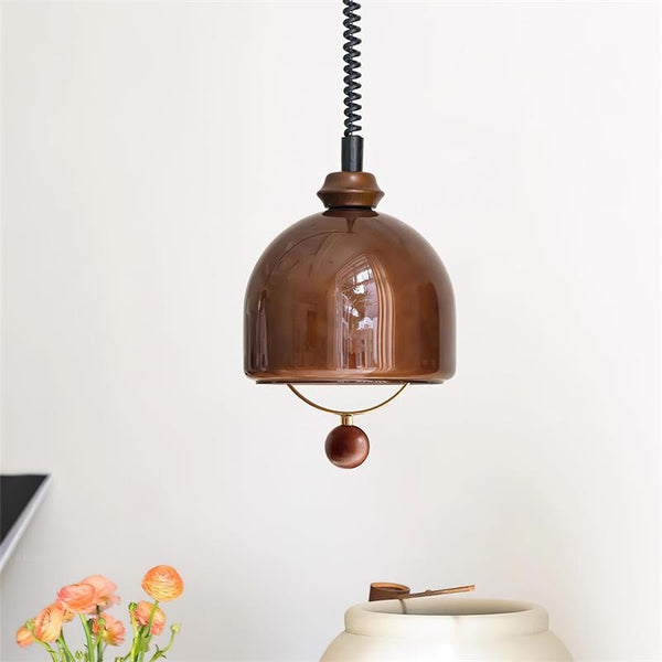 Mid Century Vintage Glass Pendant Light