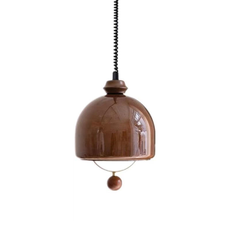 Mid Century Vintage Glass Pendant Light