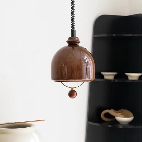 Mid Century Vintage Glass Pendant Light