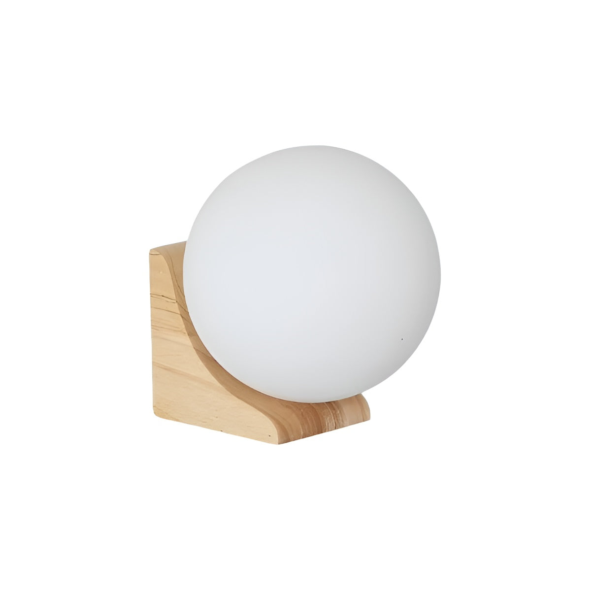 Minimalist Bracket Wood Wall Sconce with Globe Shade