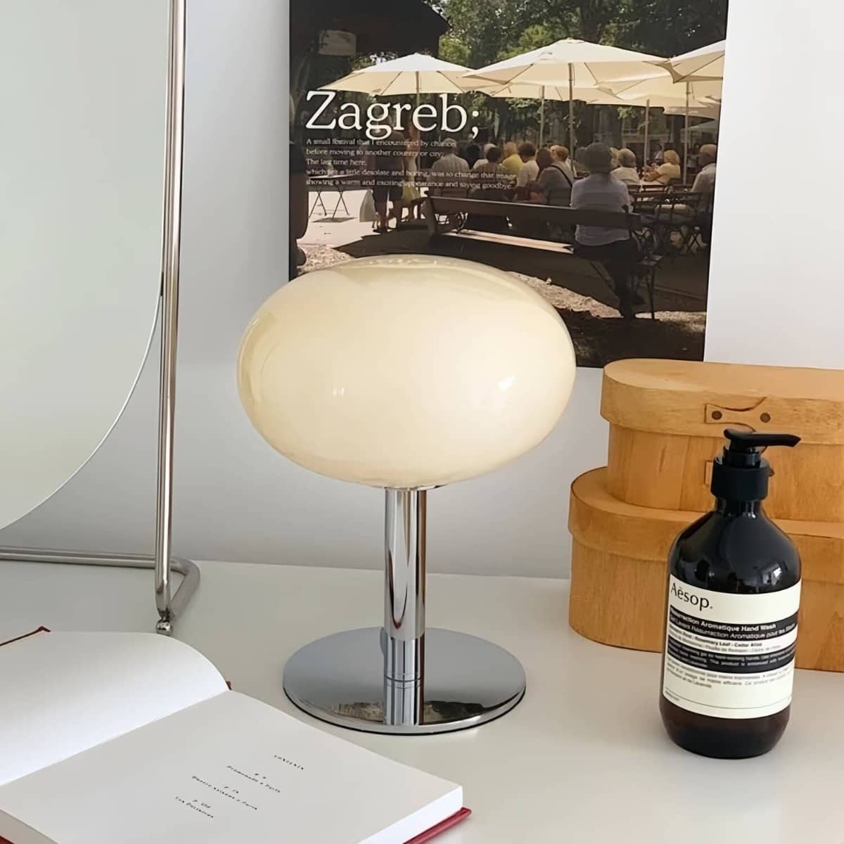 Bauhaus Modern Lollipop Glass Bedside Table Lamp