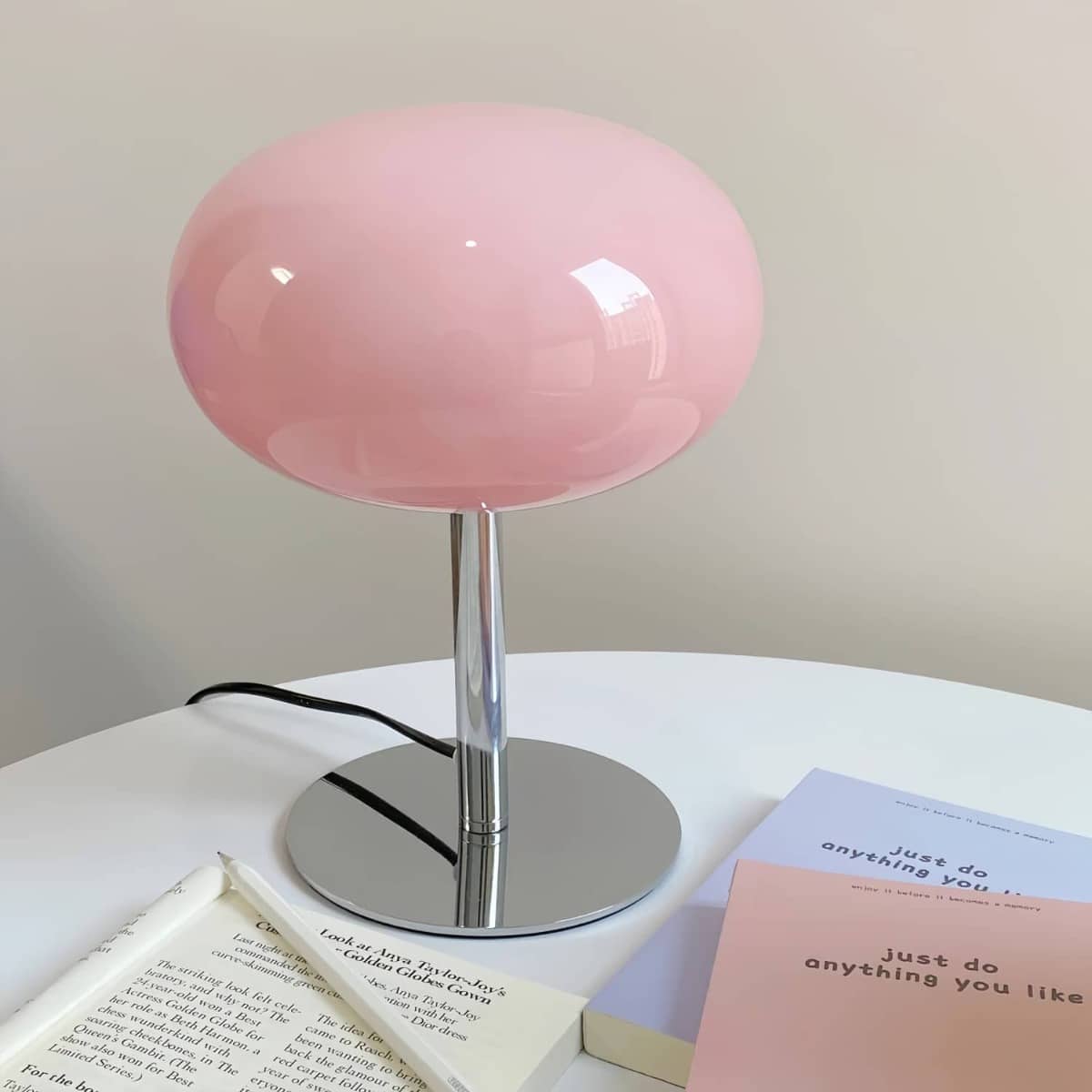 Bauhaus Modern Lollipop Glass Bedside Table Lamp