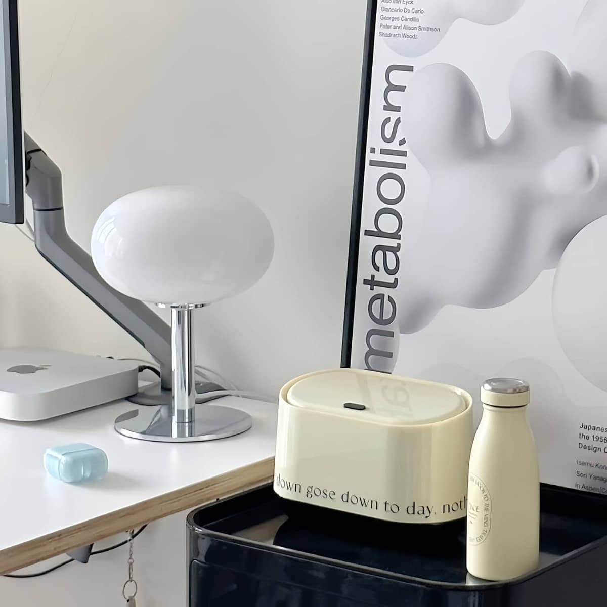 Bauhaus Modern Lollipop Glass Bedside Table Lamp