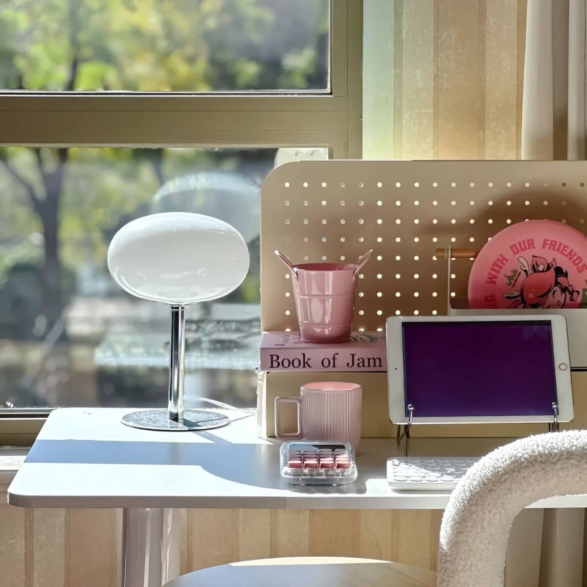 Bauhaus Modern Lollipop Glass Bedside Table Lamp