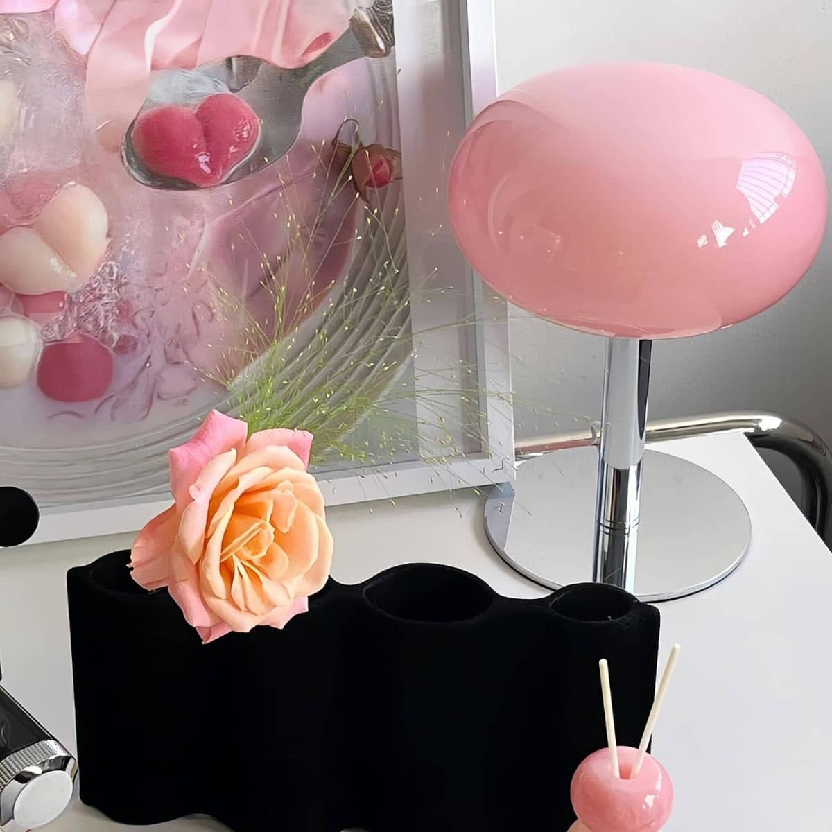 Bauhaus Modern Lollipop Glass Bedside Table Lamp