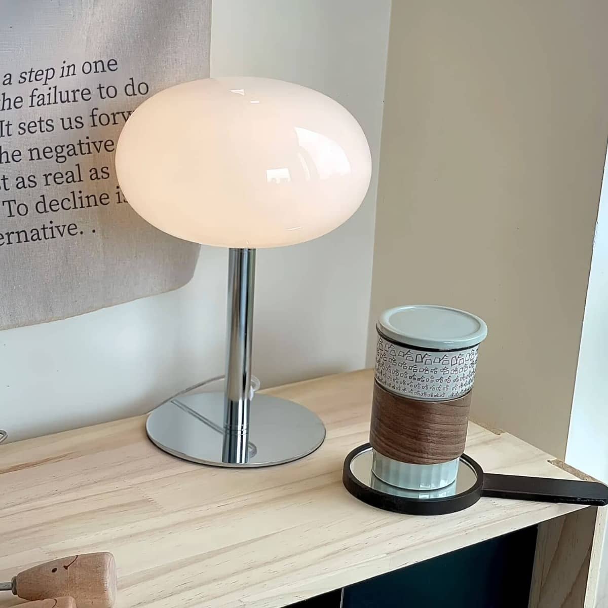 Bauhaus Modern Lollipop Glass Bedside Table Lamp