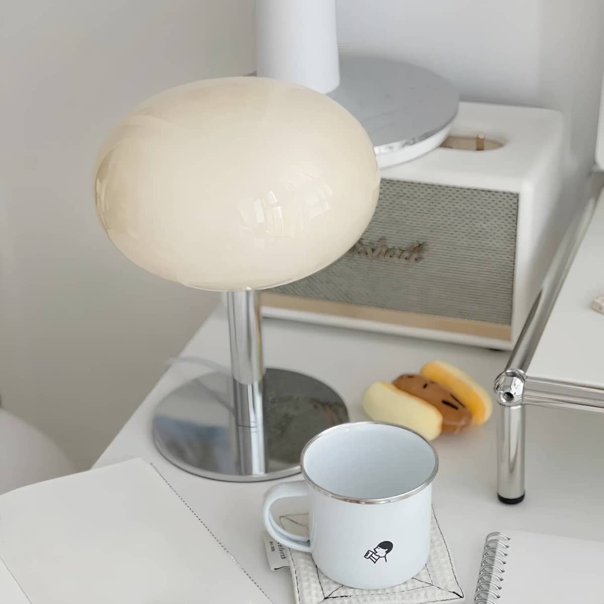 Bauhaus Modern Lollipop Glass Bedside Table Lamp