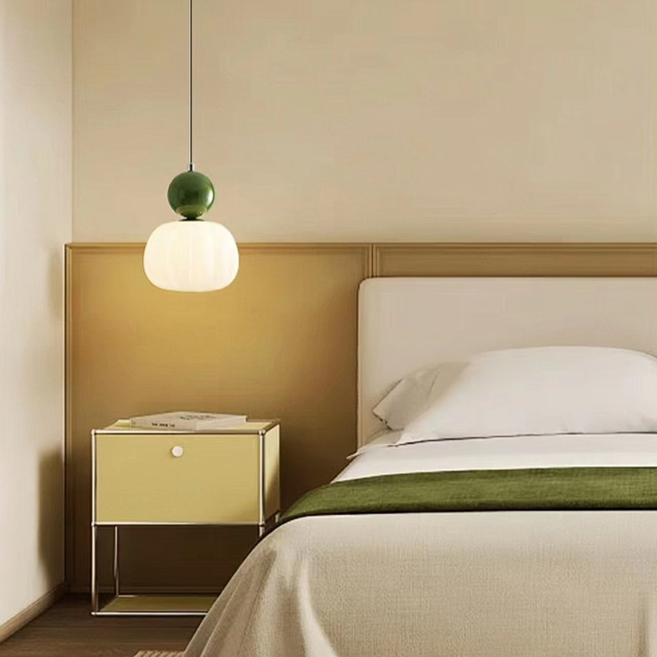 Modern Bauhaus Cream Pumpkin Pendant Light