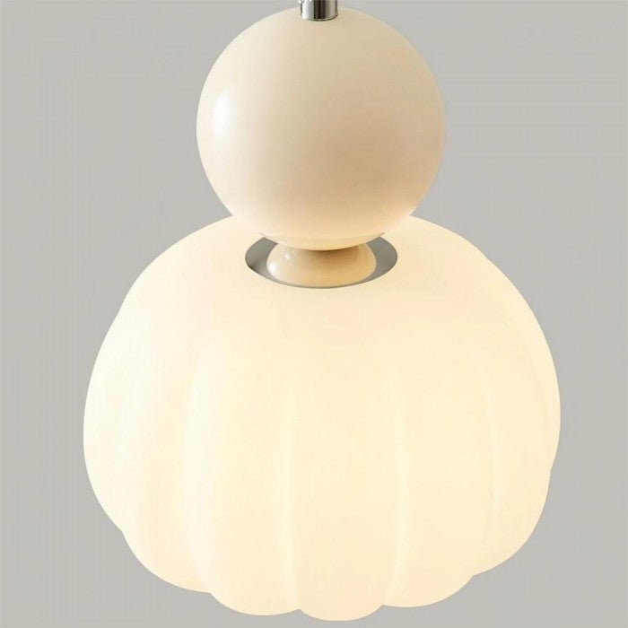 Modern Bauhaus Cream Pumpkin Pendant Light