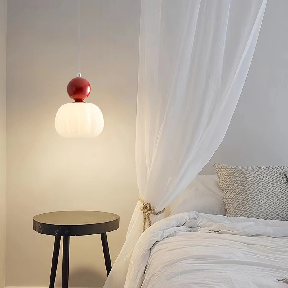 Modern Bauhaus Cream Pumpkin Pendant Light