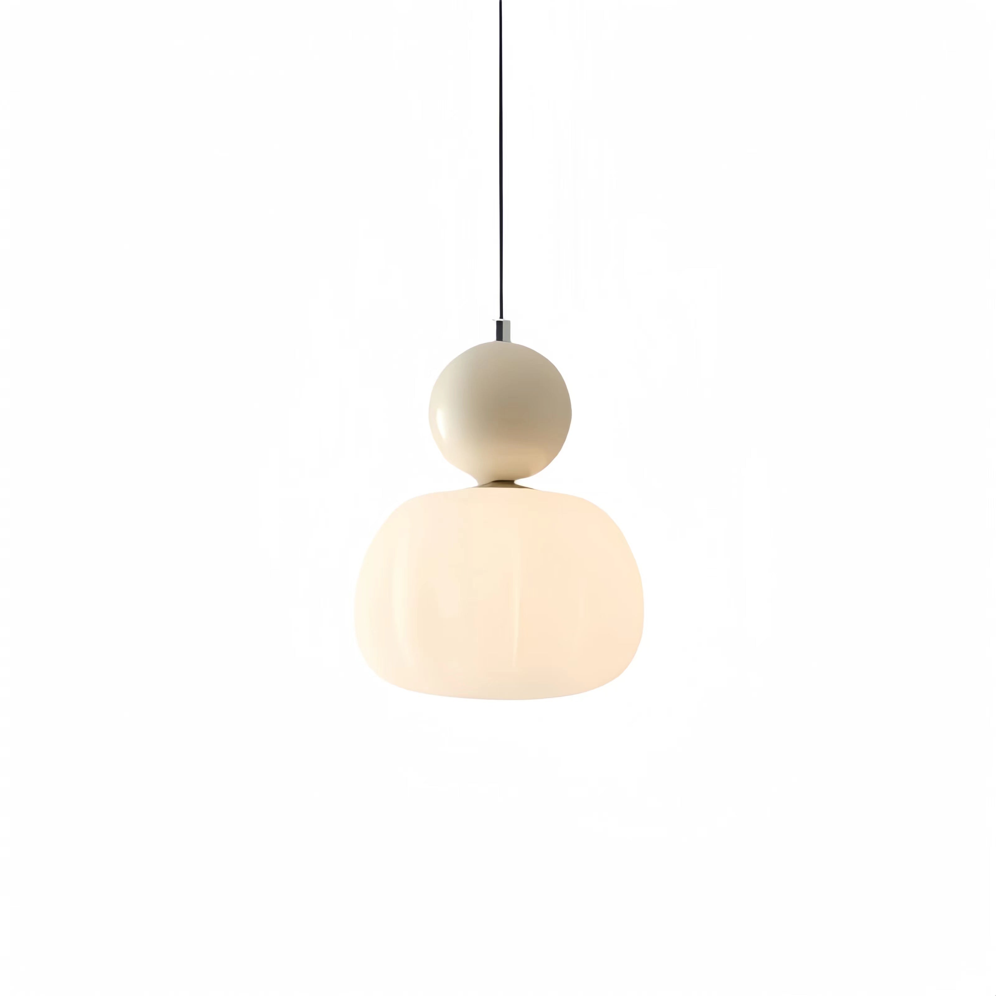 Modern Bauhaus Cream Pumpkin Pendant Light
