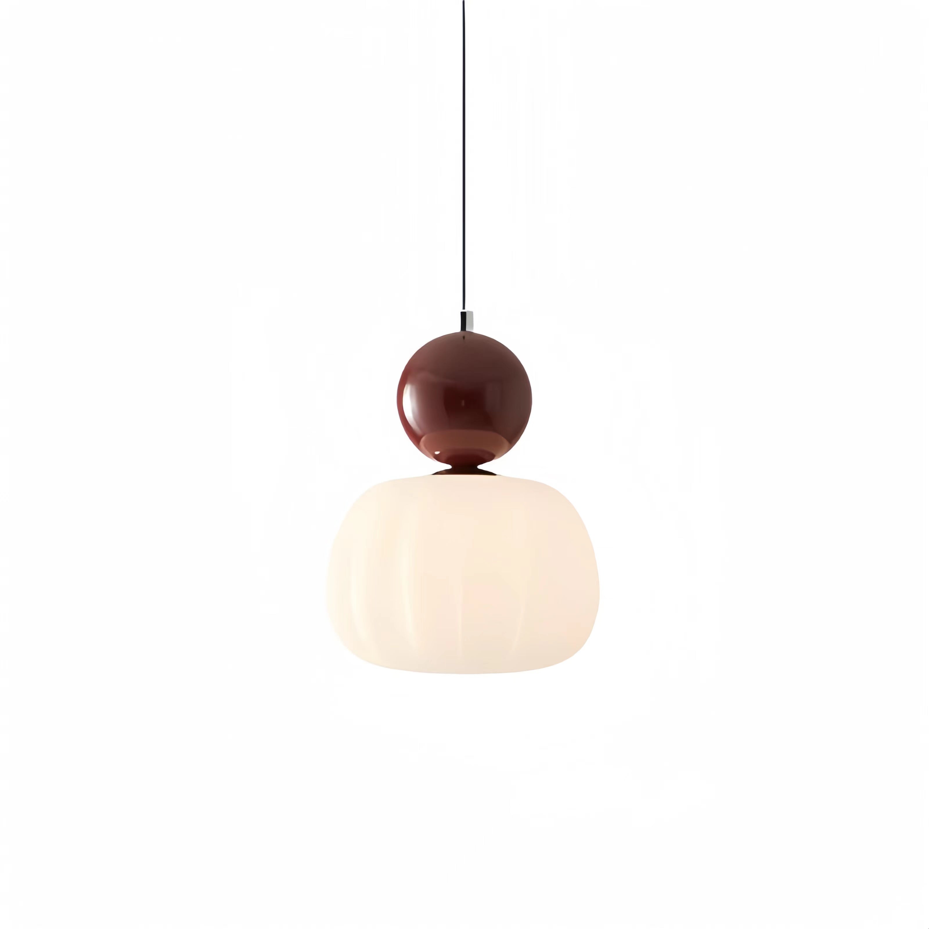 Modern Bauhaus Cream Pumpkin Pendant Light