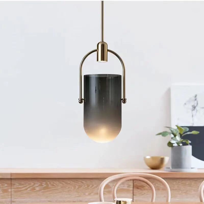 Modern Creative Bucket Shape Glass Pendant Light