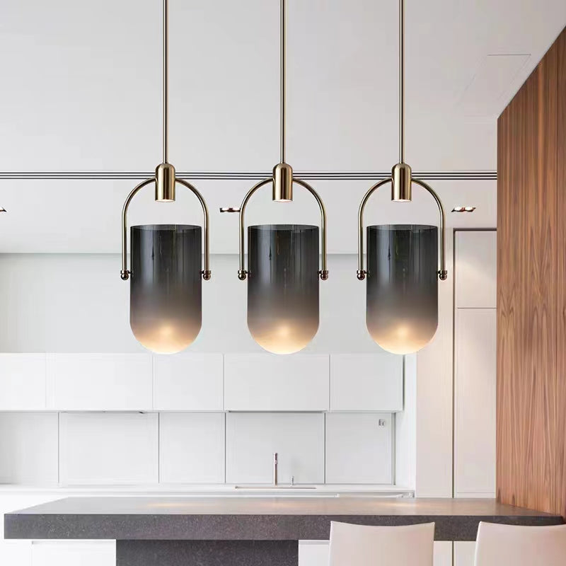 Modern Creative Bucket Shape Glass Pendant Light