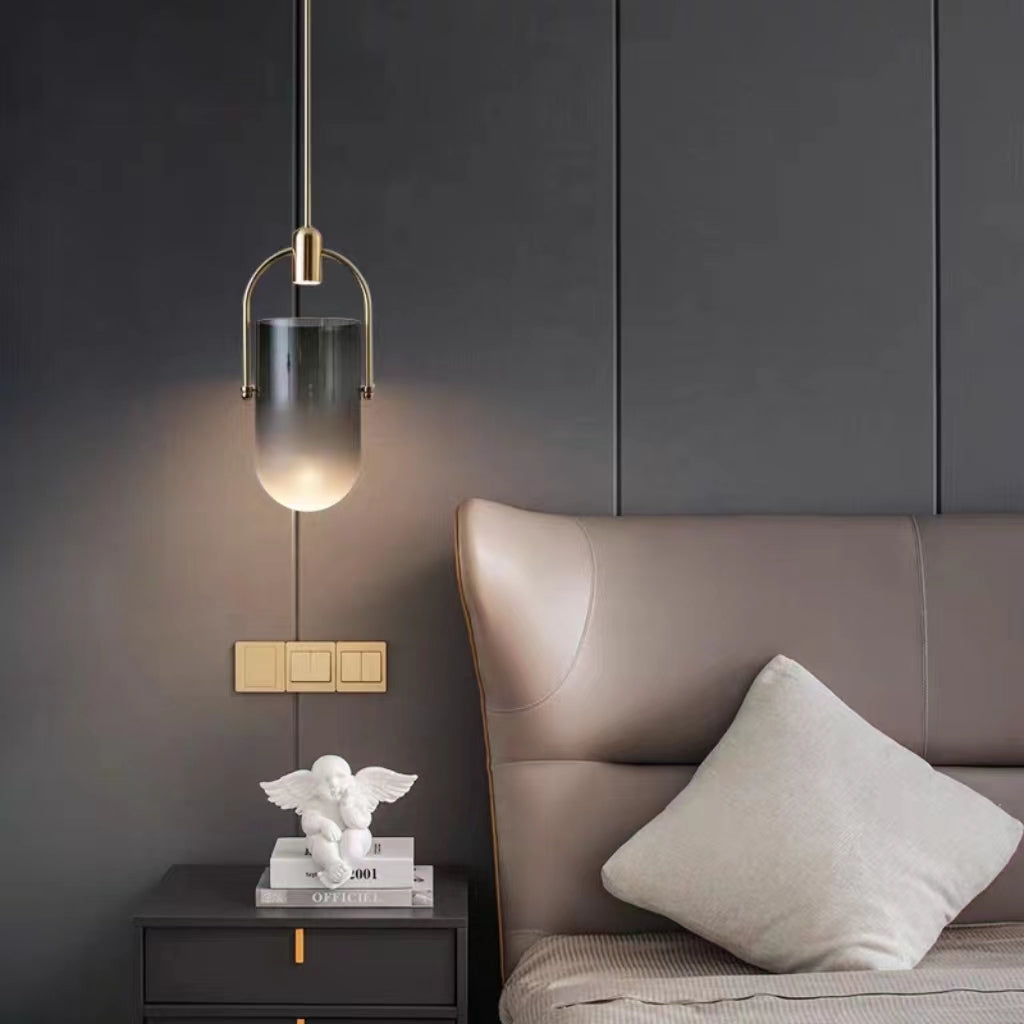 Modern Creative Bucket Shape Glass Pendant Light