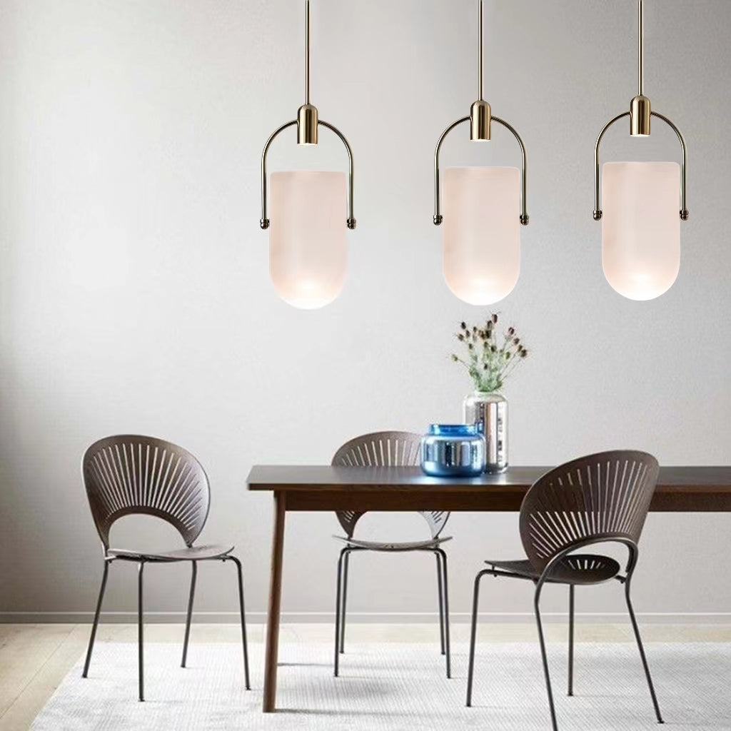 Modern Creative Bucket Shape Glass Pendant Light