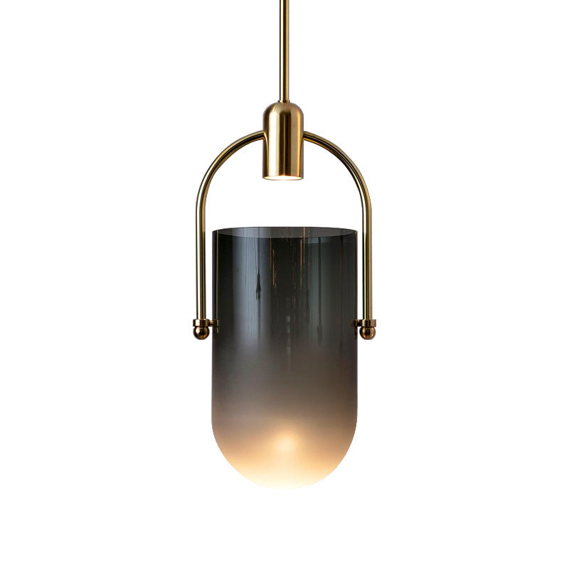Modern Creative Bucket Shape Glass Pendant Light