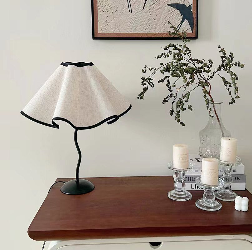 Modern Fabric Art Deco Black Table Lamp