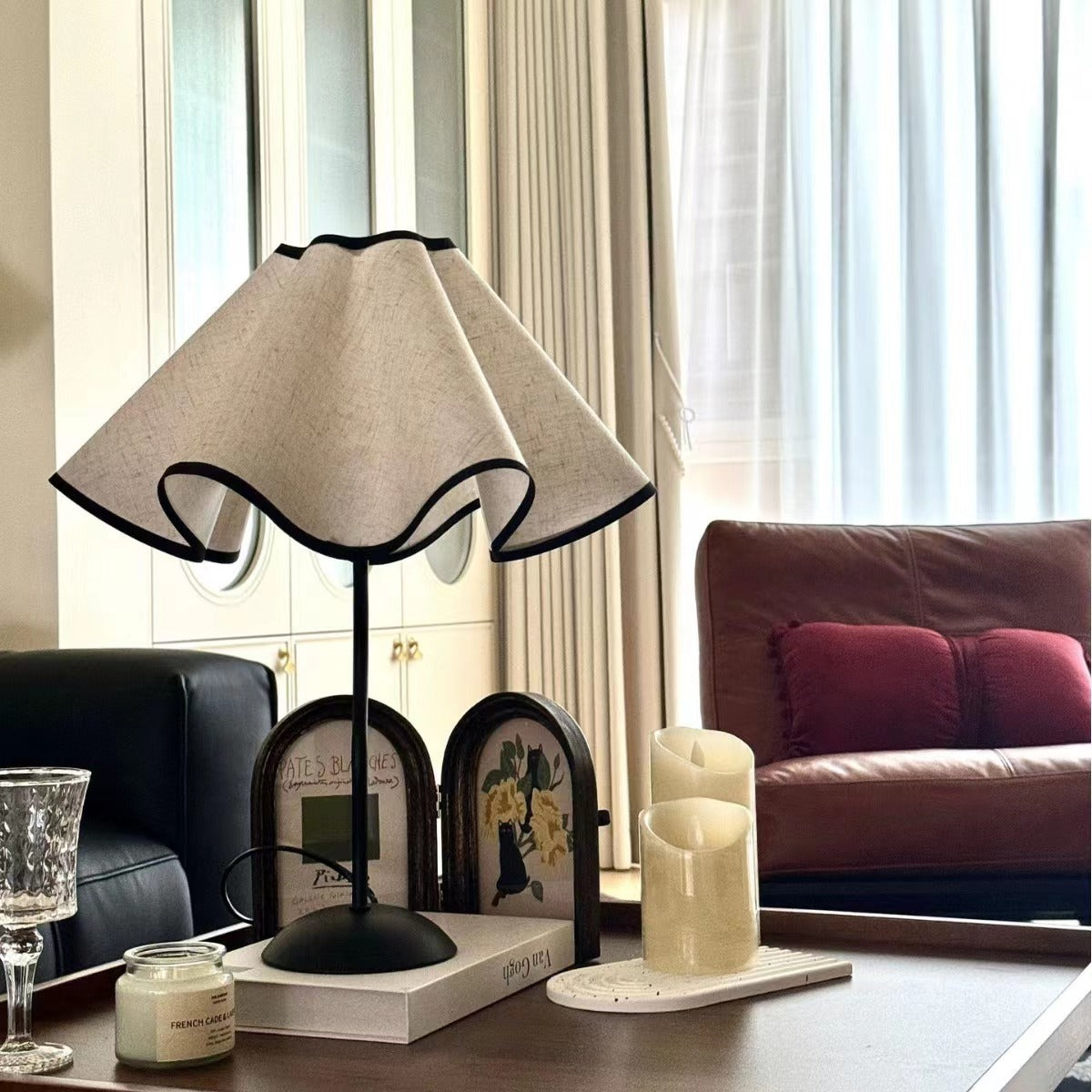 Modern Fabric Art Deco Black Table Lamp