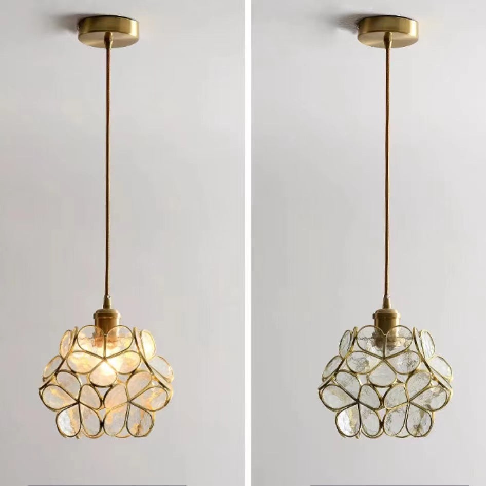 Modern Flower Petal Glass Pendant Light