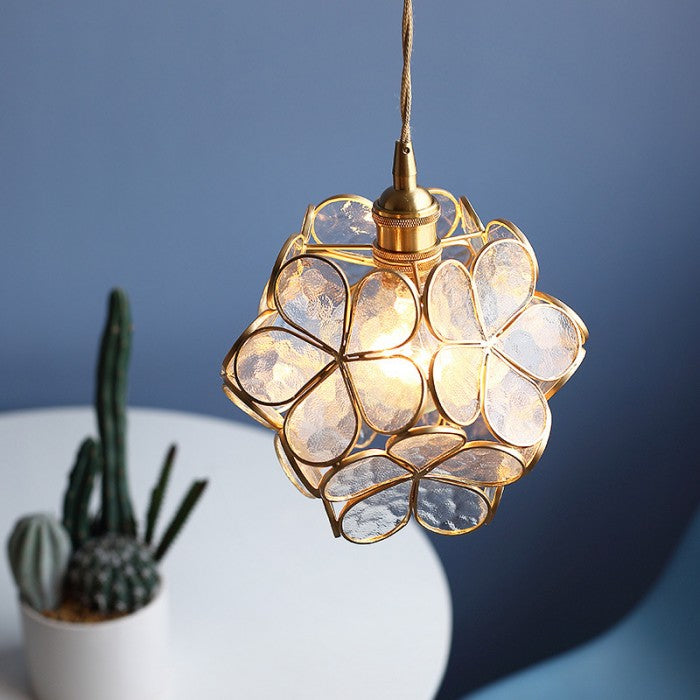 Modern Flower Petal Glass Pendant Light