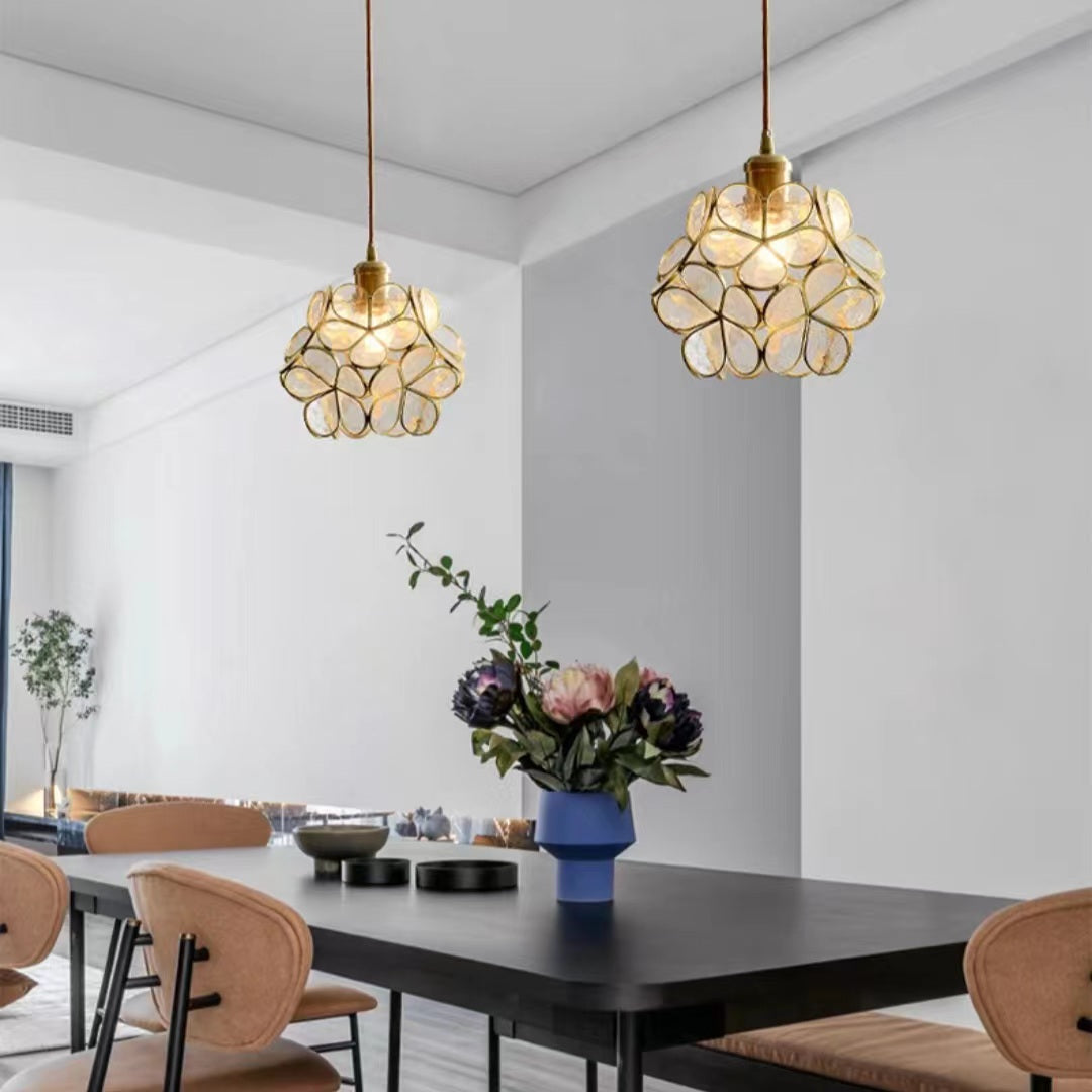 Modern Flower Petal Glass Pendant Light