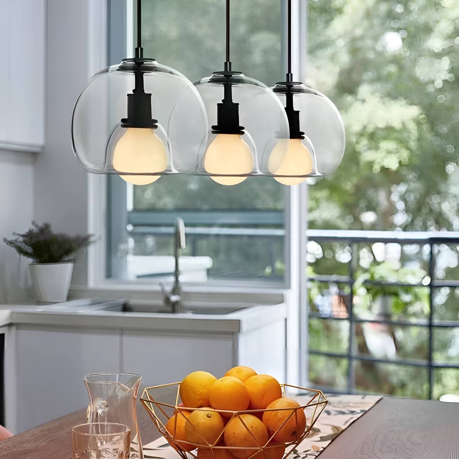 Modern Simple Glass Globe Pendant Light