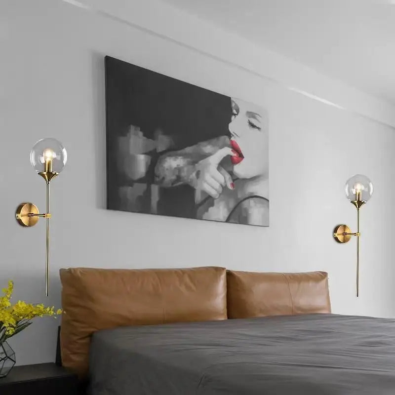 Modern Globe Shape Glass Wall Light