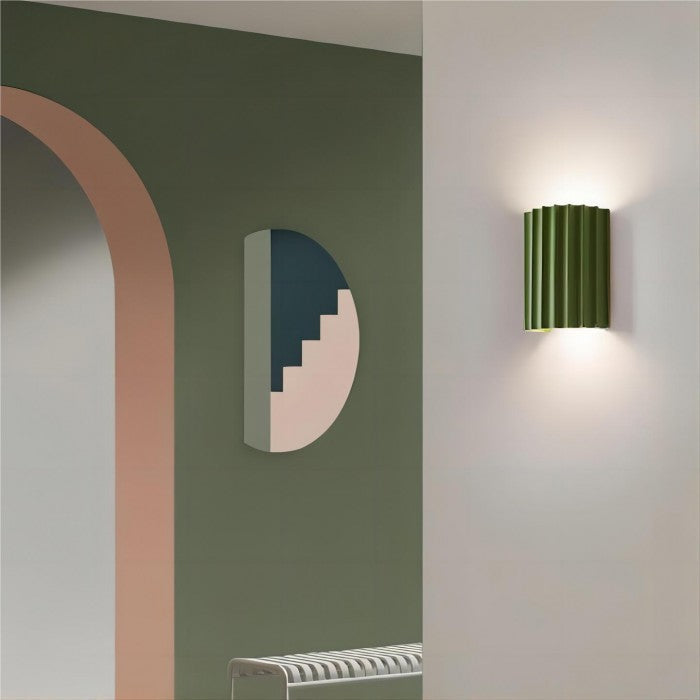 Modern Macaron Ribbed Resin Wall Light