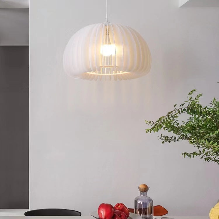 Contemporary Pumpkin White Pendant Light