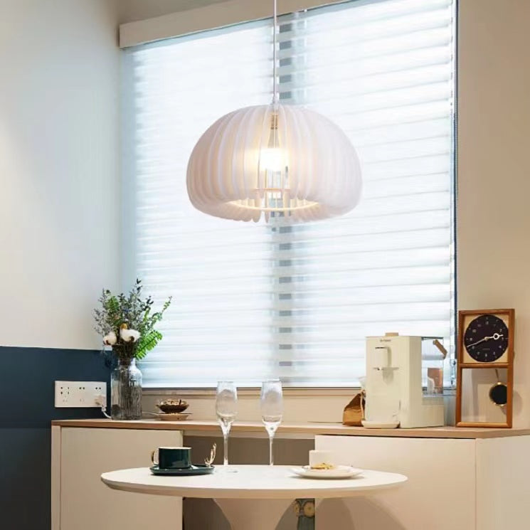 Contemporary Pumpkin White Pendant Light
