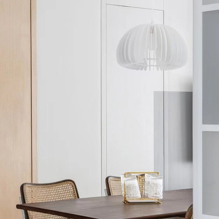 Contemporary Pumpkin White Pendant Light
