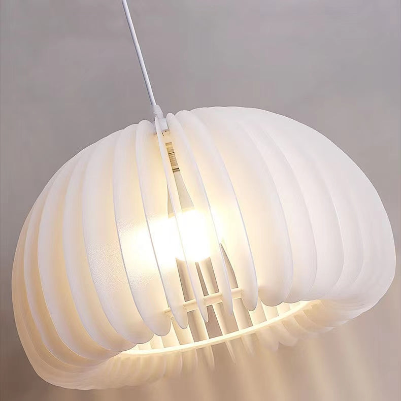 Contemporary Pumpkin White Pendant Light