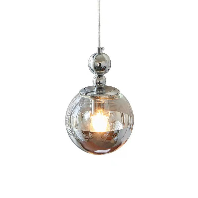 Modern Bauhaus Silver Globe Pendant Light
