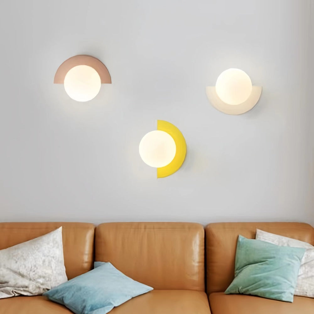 Macaron Glass Globe Bedside Wall Light