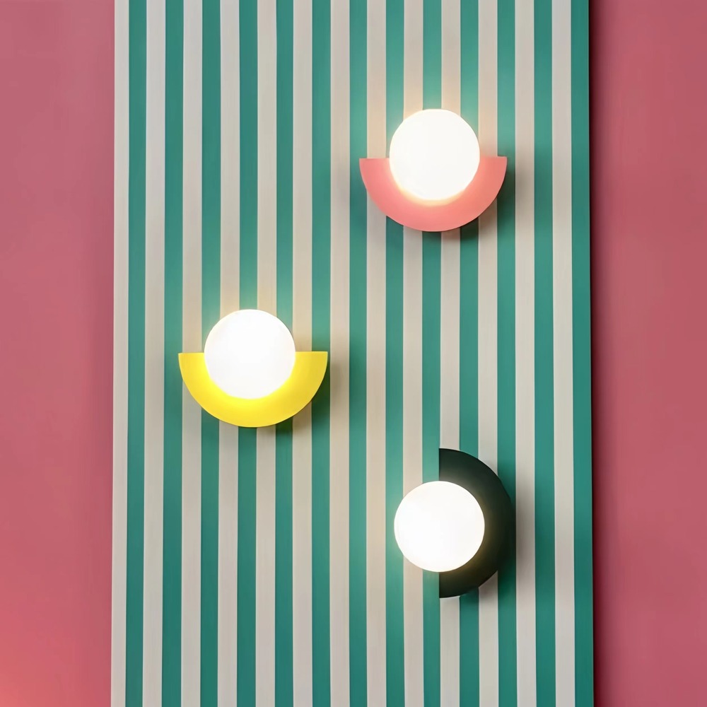 Macaron Glass Globe Bedside Wall Light