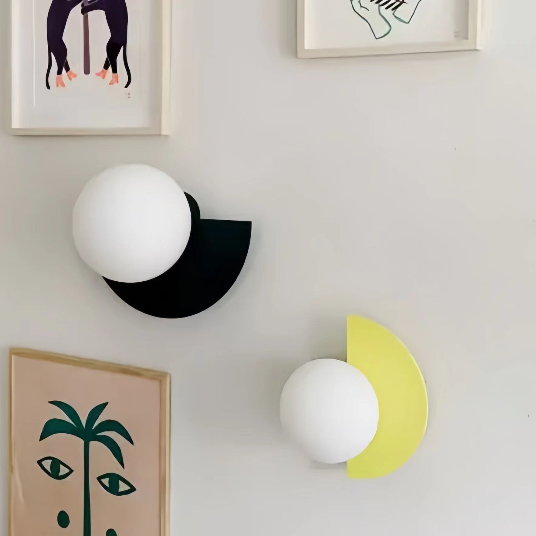 Macaron Glass Globe Bedside Wall Light