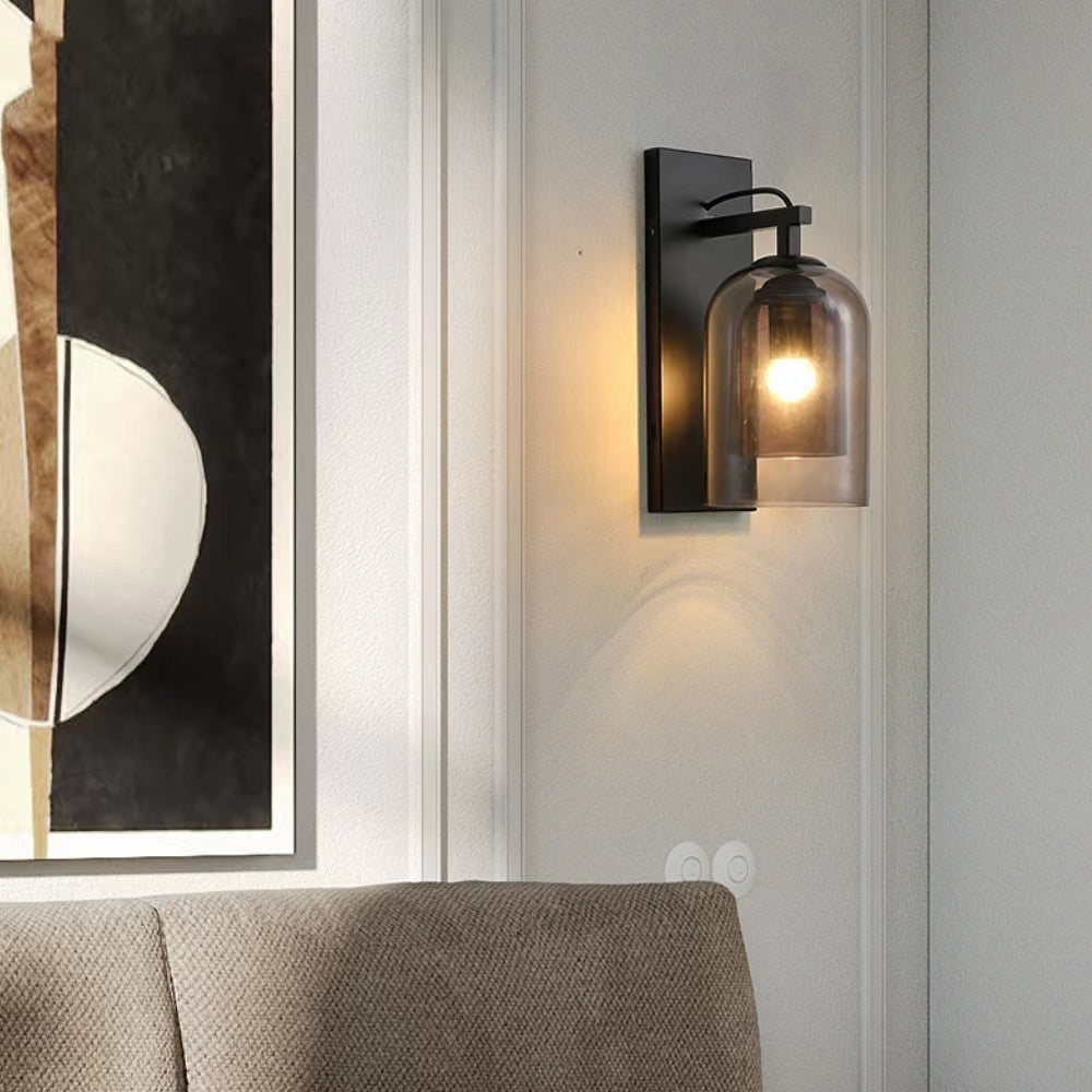 Modern Cylindrical Double Glass Wall Light