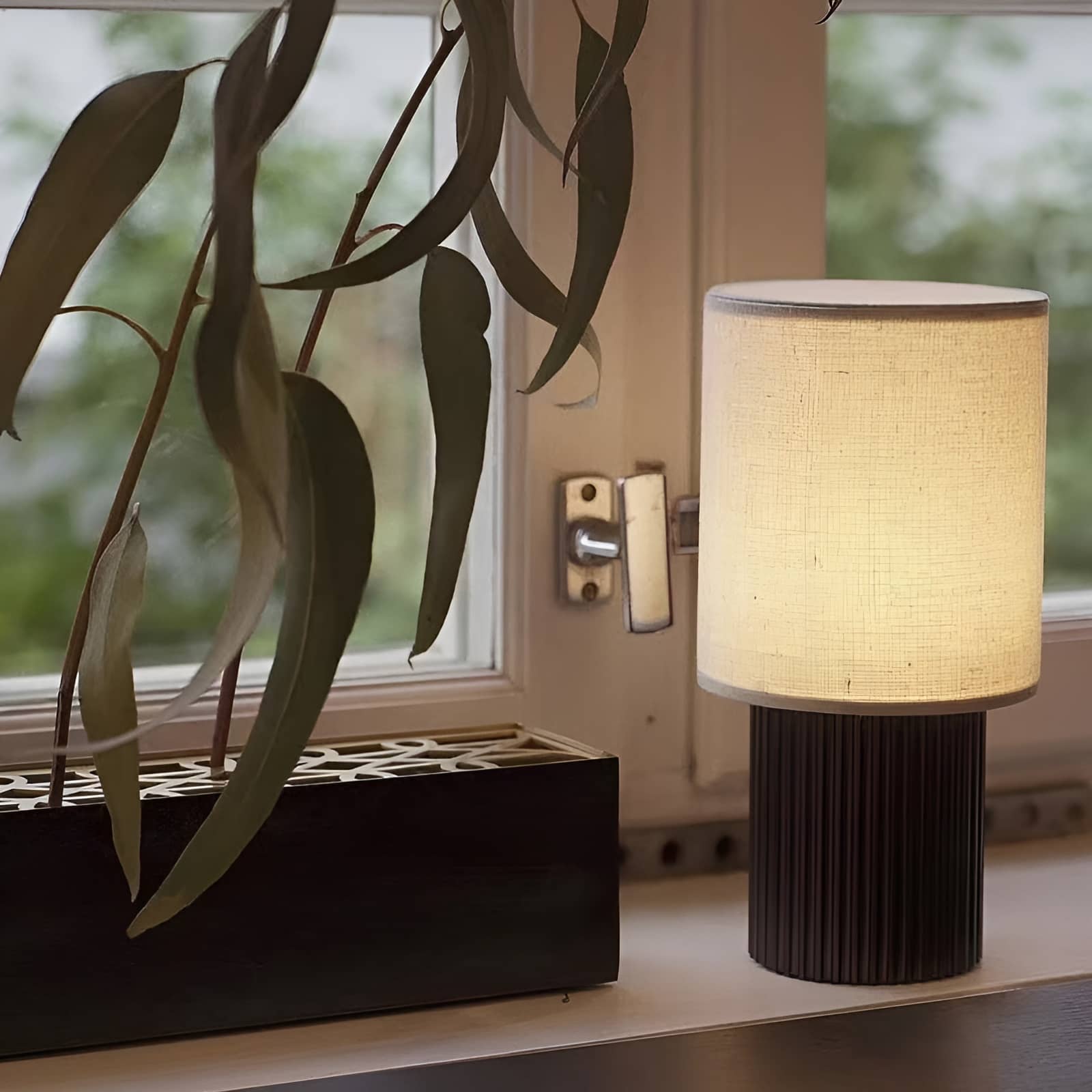 Minimalist Cordless Aluminum Brown Table Lamp
