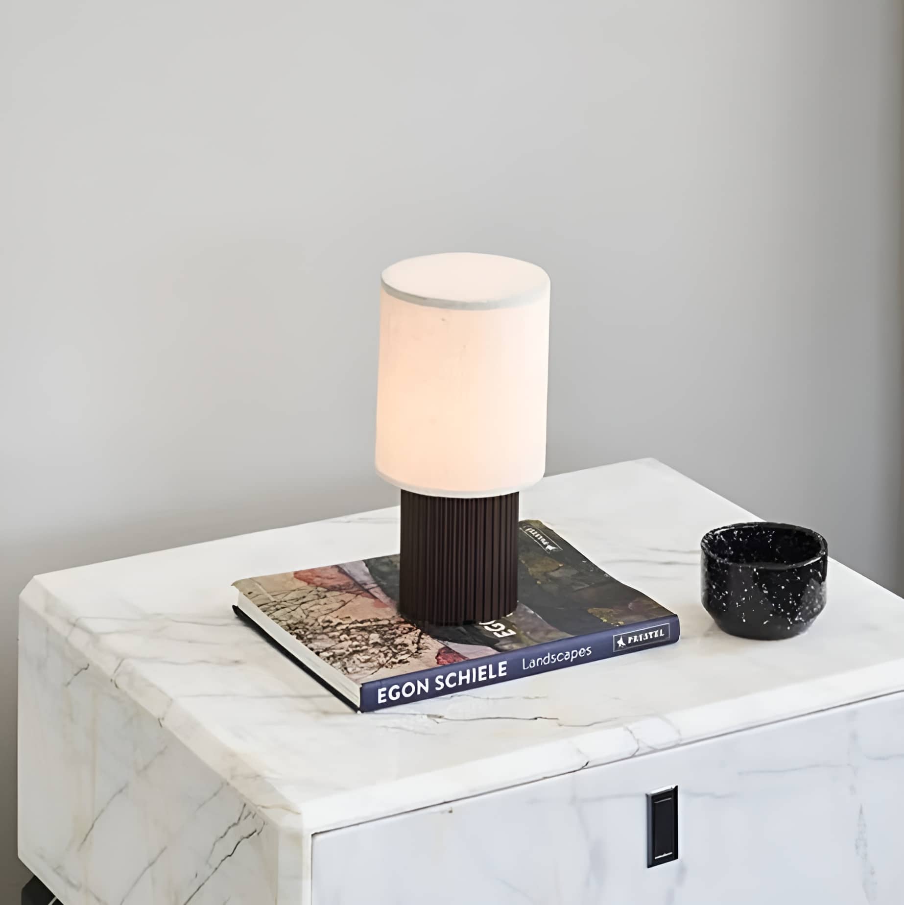 Minimalist Cordless Aluminum Brown Table Lamp