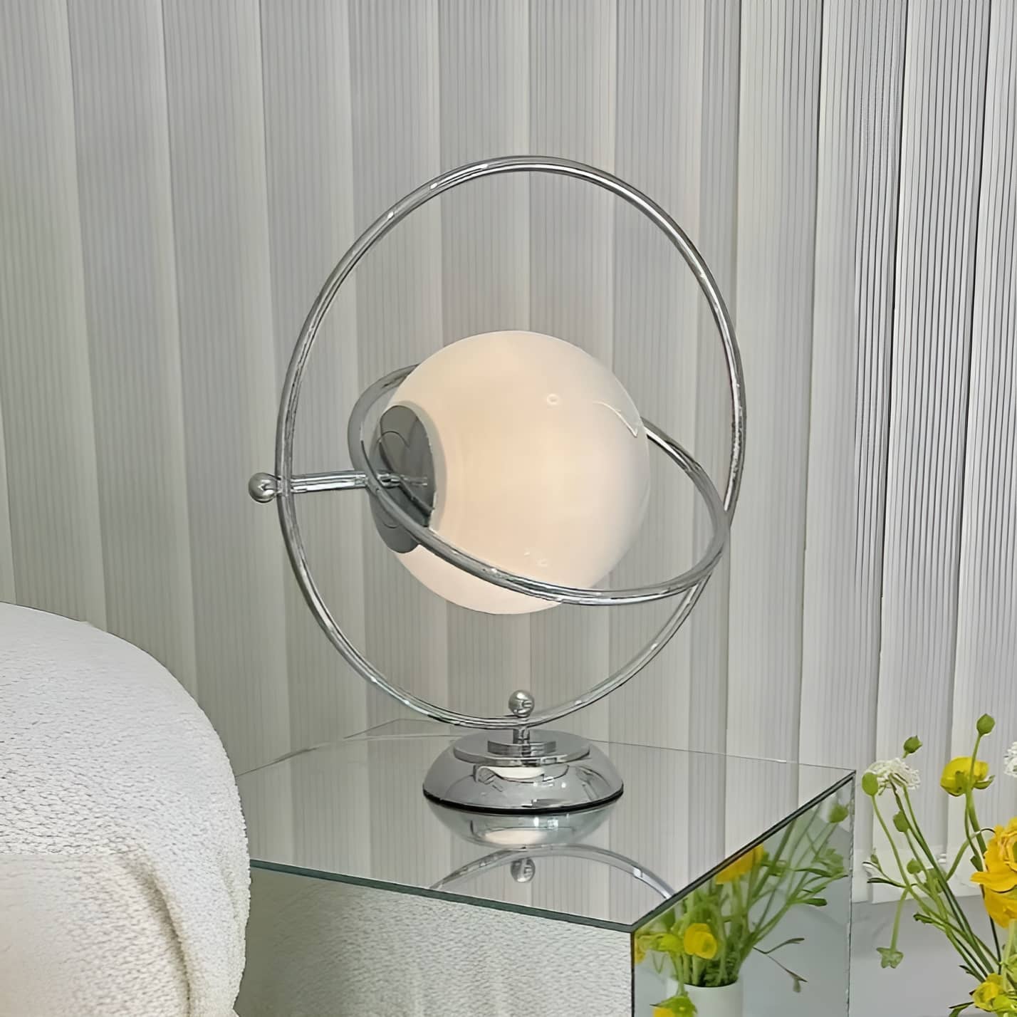 Space Age Rotatable Glass Planet Table Lamp