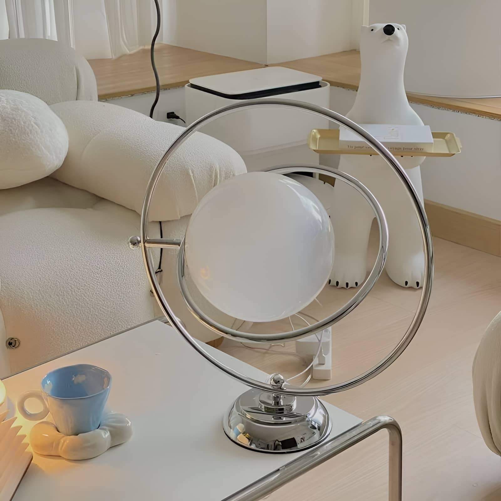 Space Age Rotatable Glass Planet Table Lamp