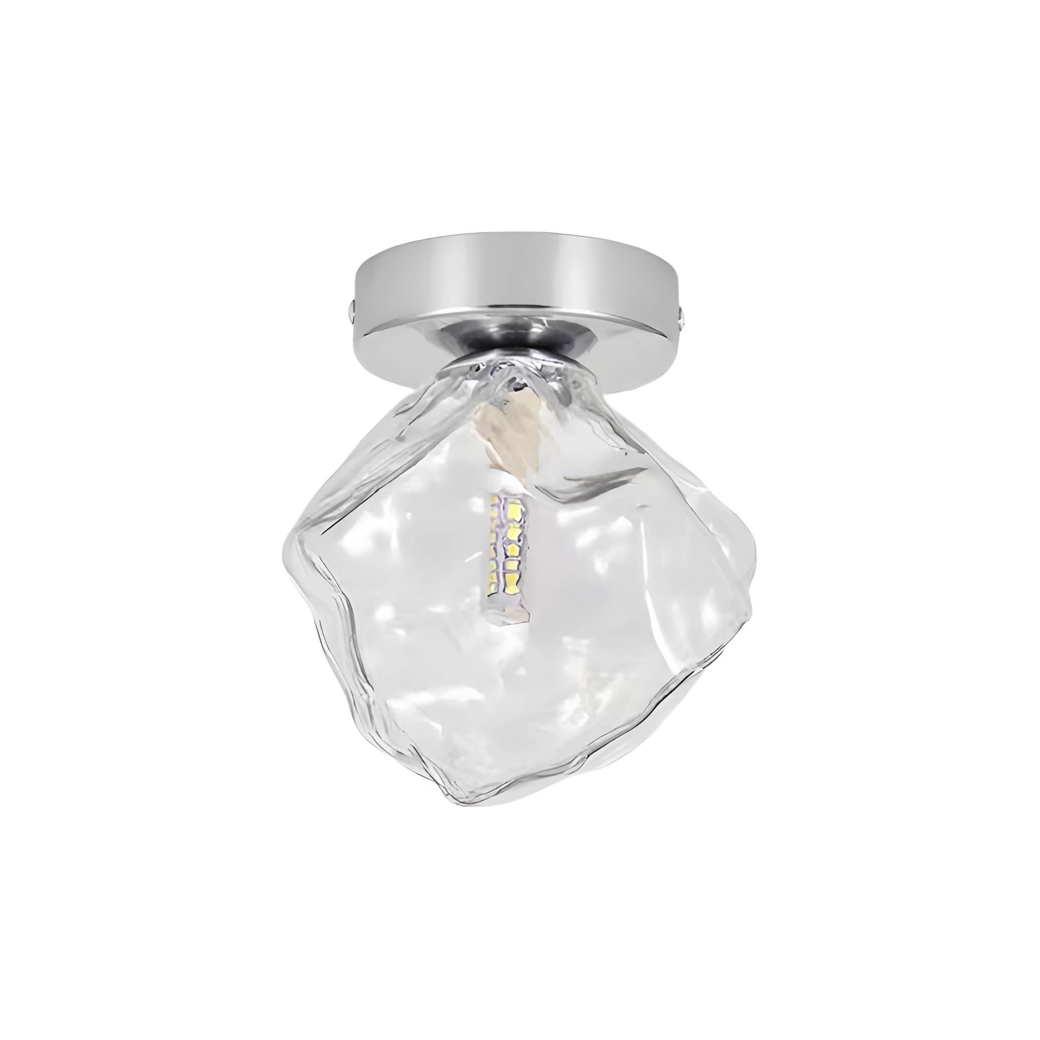 Modern Silver Glass Ice Cube Ceiling Light