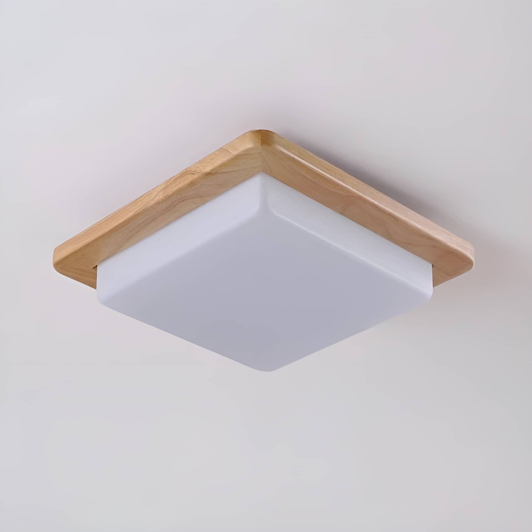 Modern Japanese Wooden Square Ceiling Light
