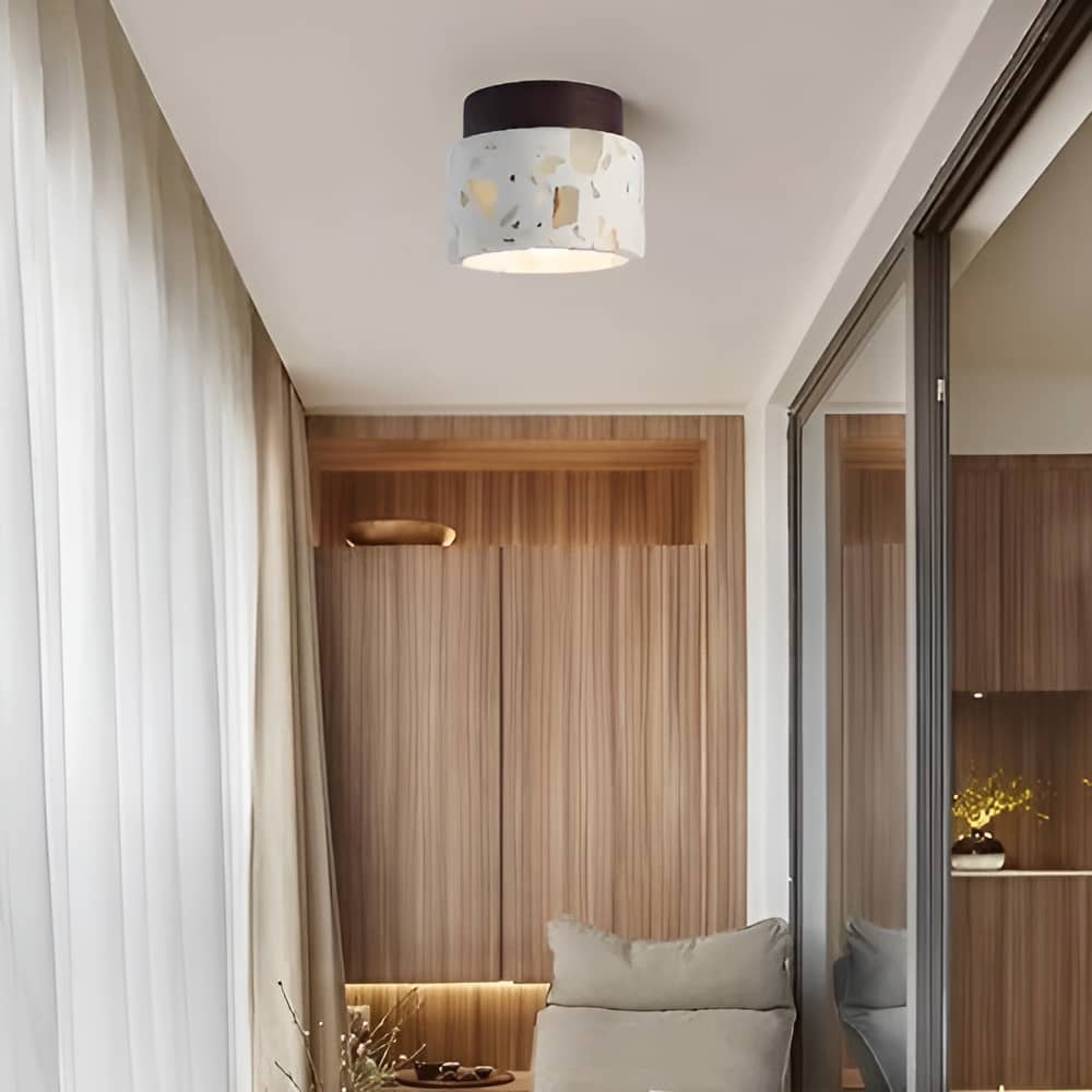 Natural Vintage Simple Round Ceiling Lamp