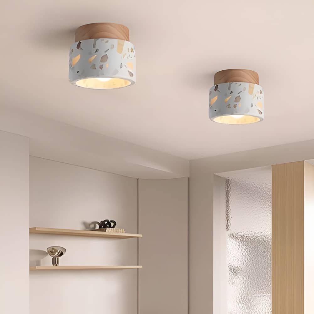 Natural Vintage Simple Round Ceiling Lamp