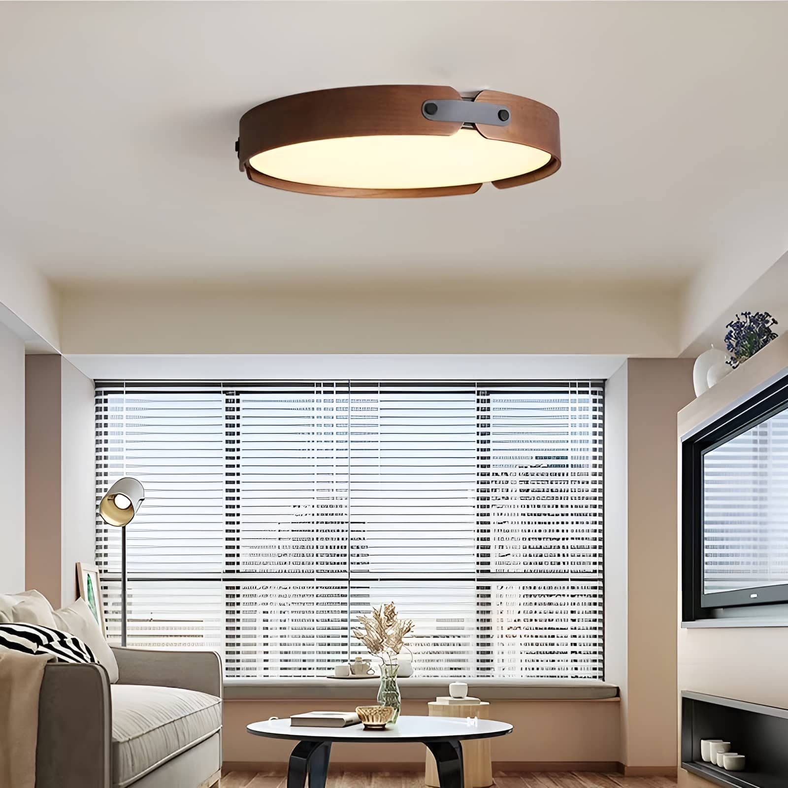 Natural Wooden LED Bedroom Ceiling Light