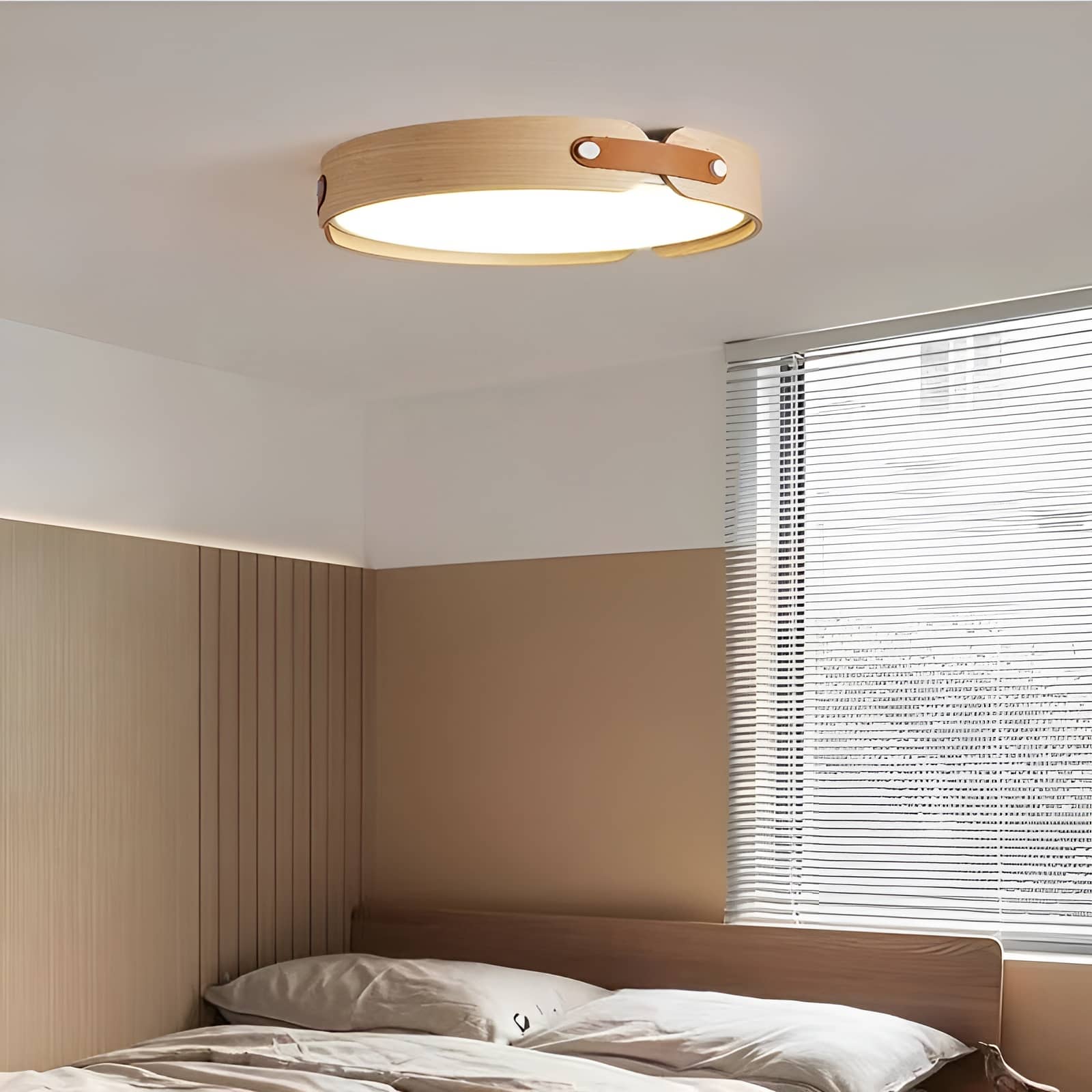 Natural Wooden LED Bedroom Ceiling Light